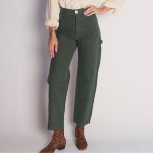 JESSE KAMM HANDY PANTS OLIVE GREEN SIZE 4